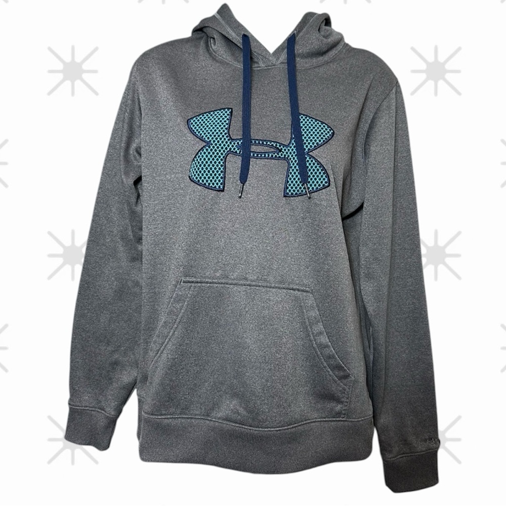 Under Armour Large Grey Pullover Hoodie Athletic Sweatshirt Sporty Winter Casual